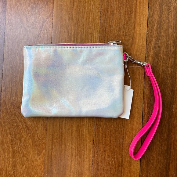 NEW Friends are Fantastic Silver / Pink Clutch with Dinosaur and Unicorn - Picture 2 of 4